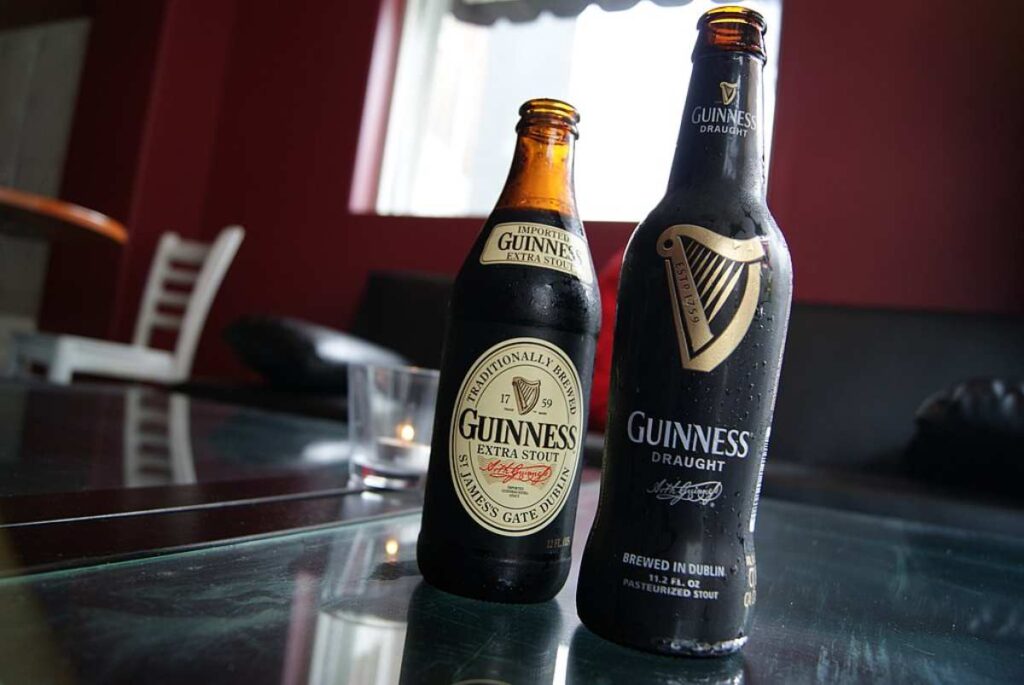 Guinness Extra Stout and Guinness Draught